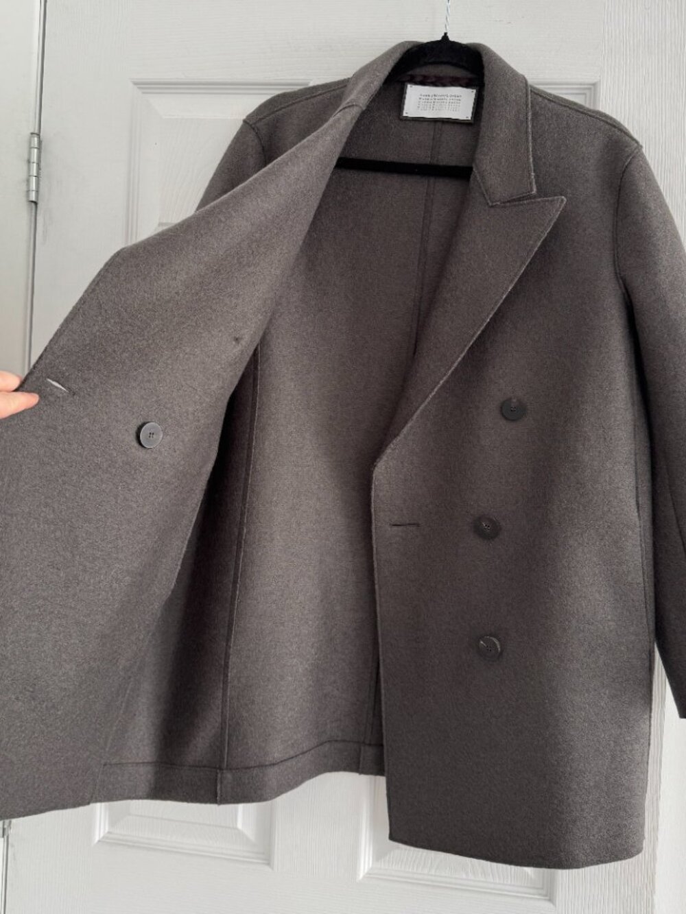 Harris Wharf "Slouchy Peacoat" in Ebony Grey, size 40 (Fits like size small ish) - Picture 5 of 13